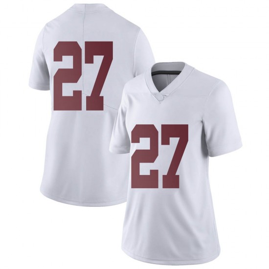 Alabama Crimson Tide Women's Kyle Edwards #27 No Name White NCAA Nike Authentic Stitched College Football Jersey PY16L87UC